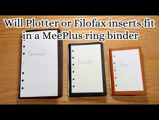 Will Plotter or Filofax Refills Fit a MeePlus Leather Binder?