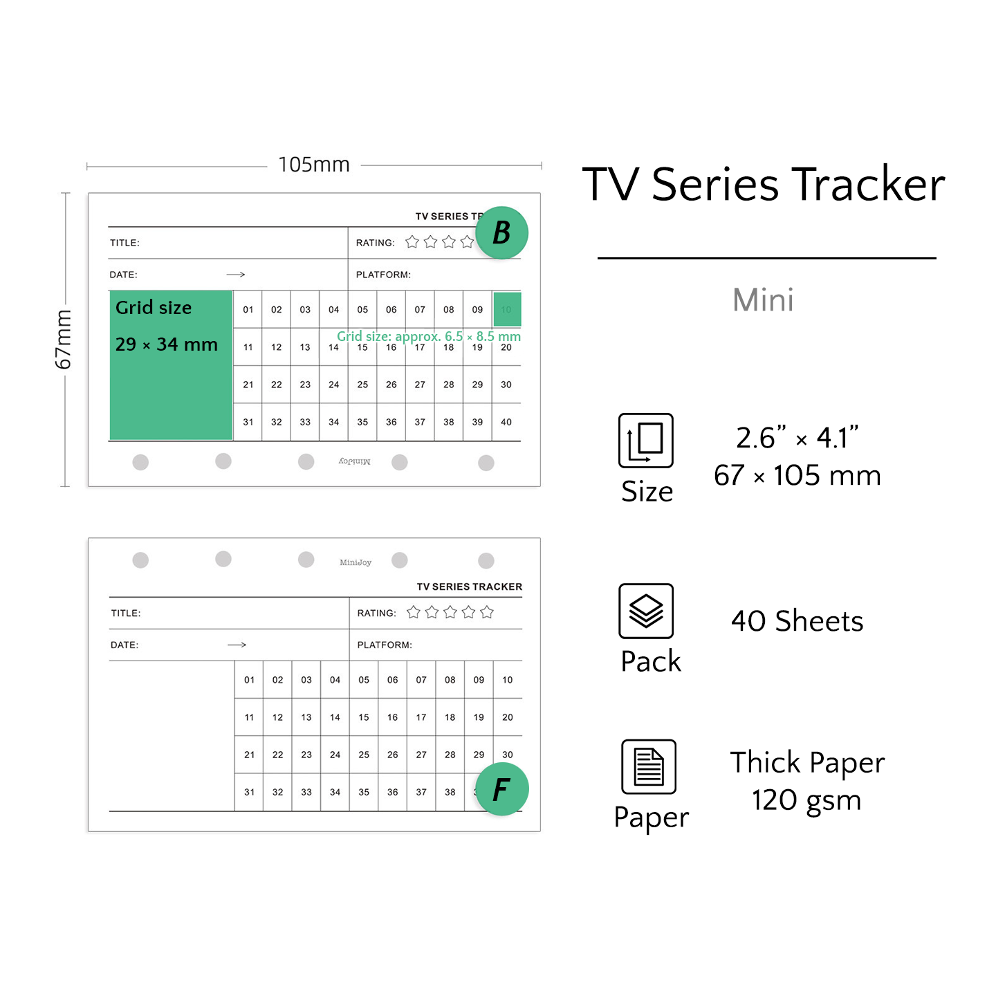Mini Refills | Logs & Trackers