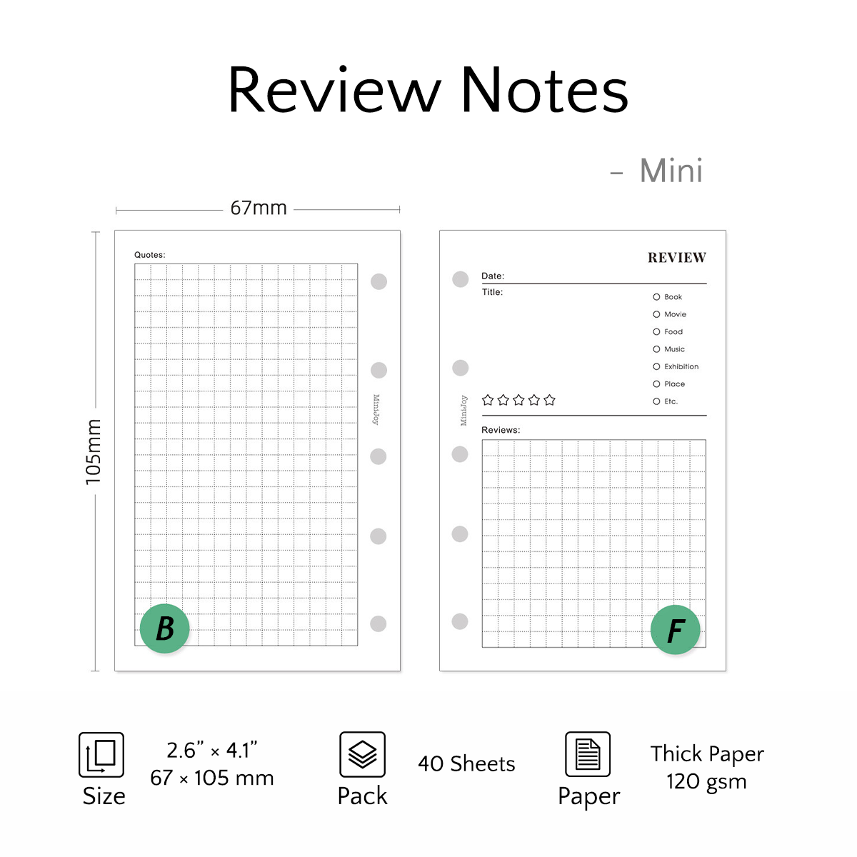 Mini Refills | Logs & Trackers