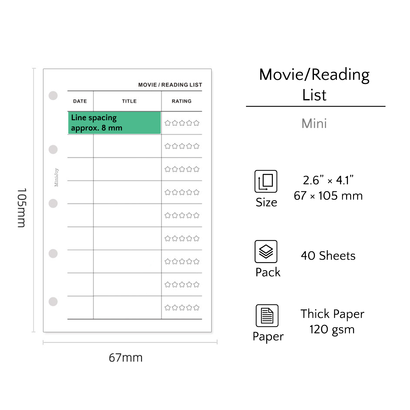 Mini Refills | Logs & Trackers