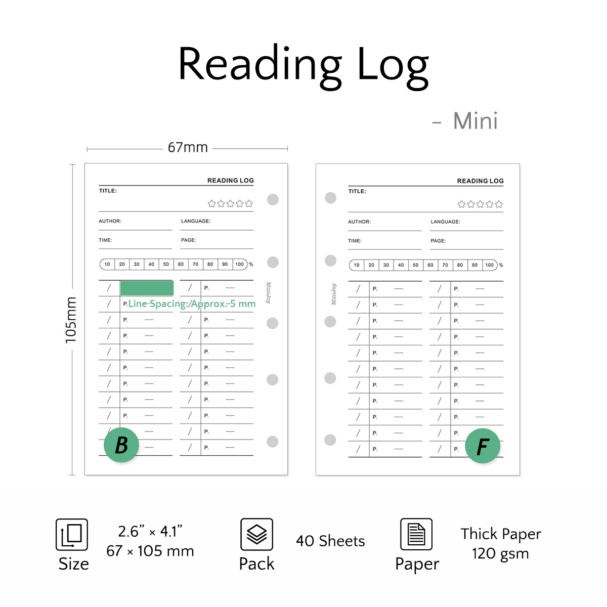 Mini Refills | Logs & Trackers