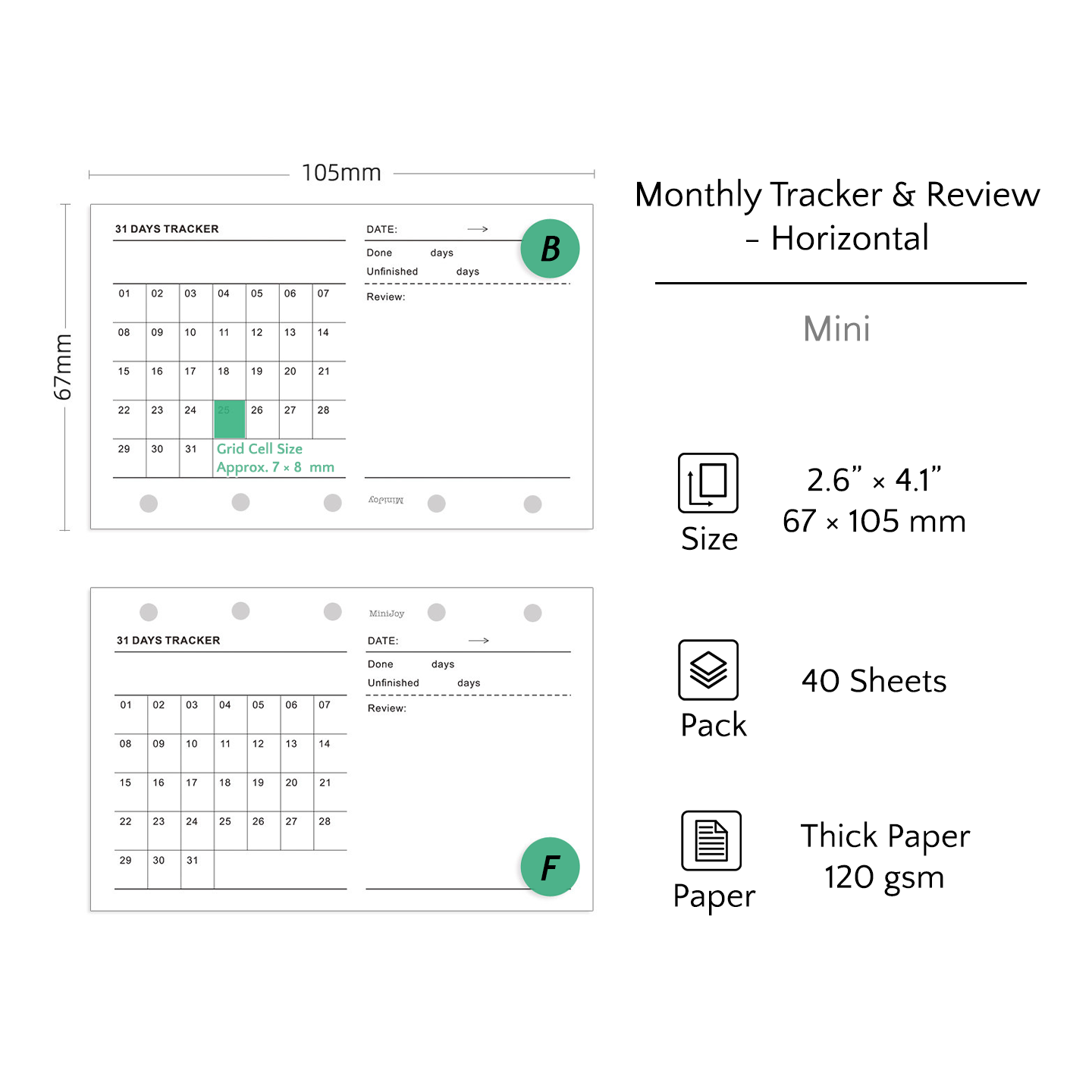 Mini Refills | Logs & Trackers