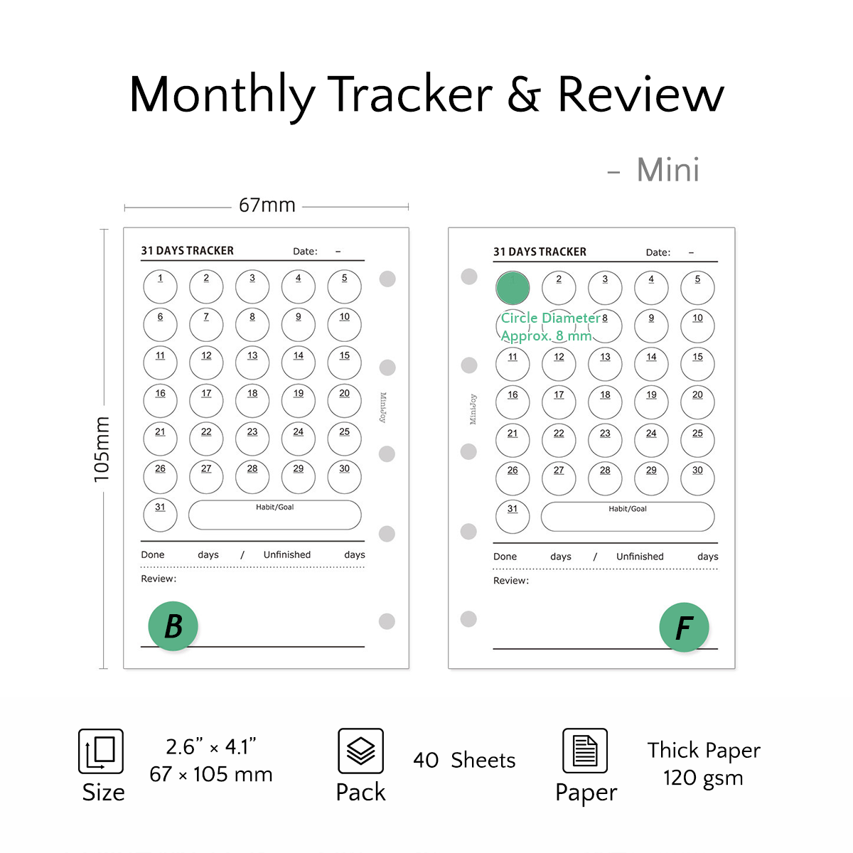 Mini Refills | Logs & Trackers