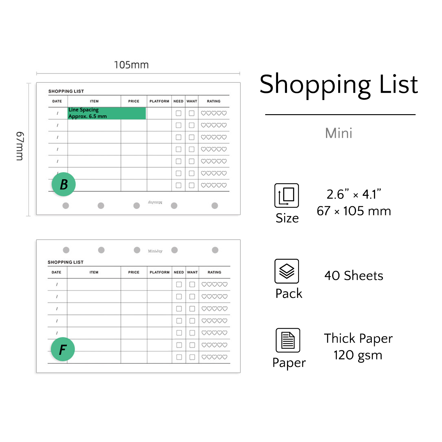 Mini Refills | Logs & Trackers