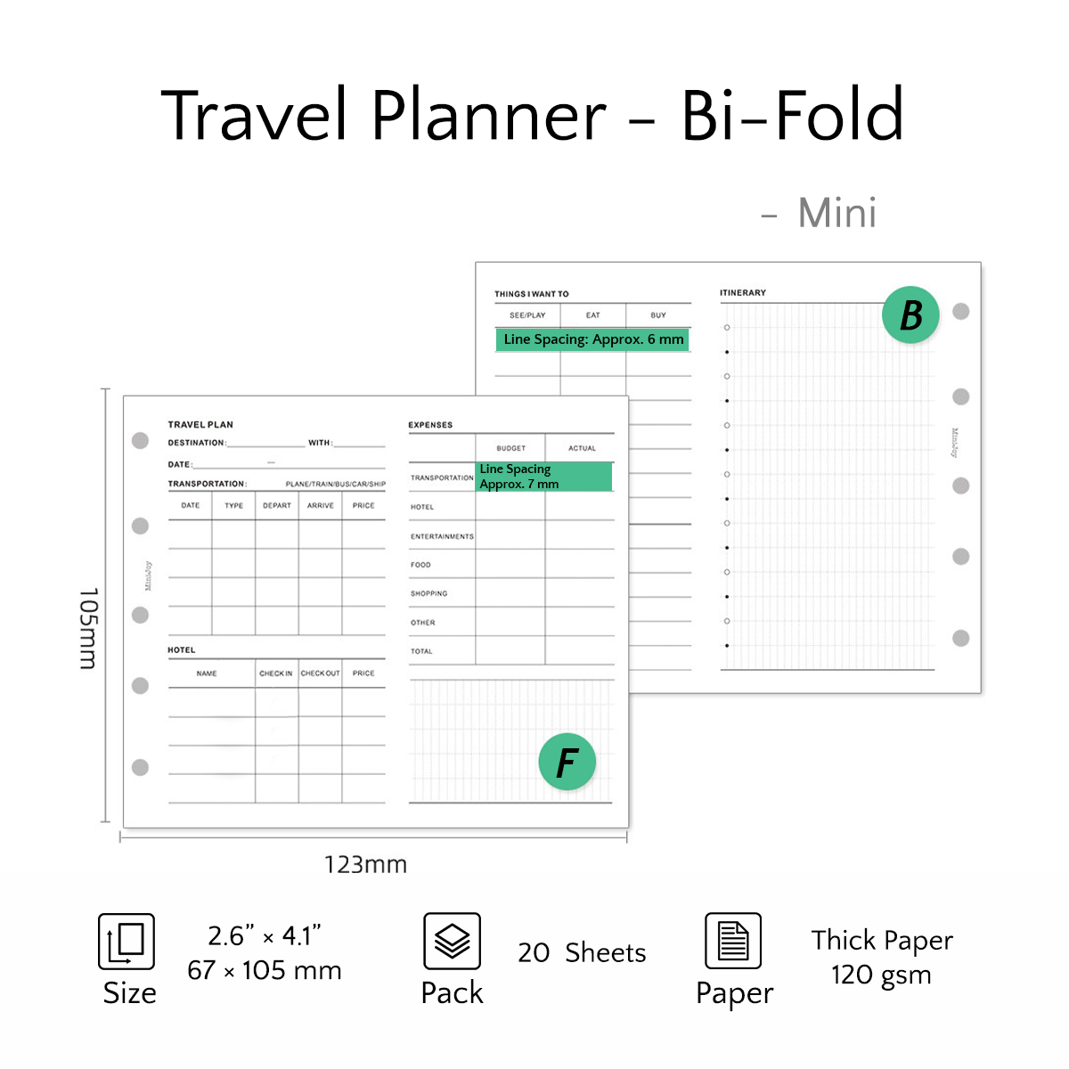 Mini Refills | Logs & Trackers