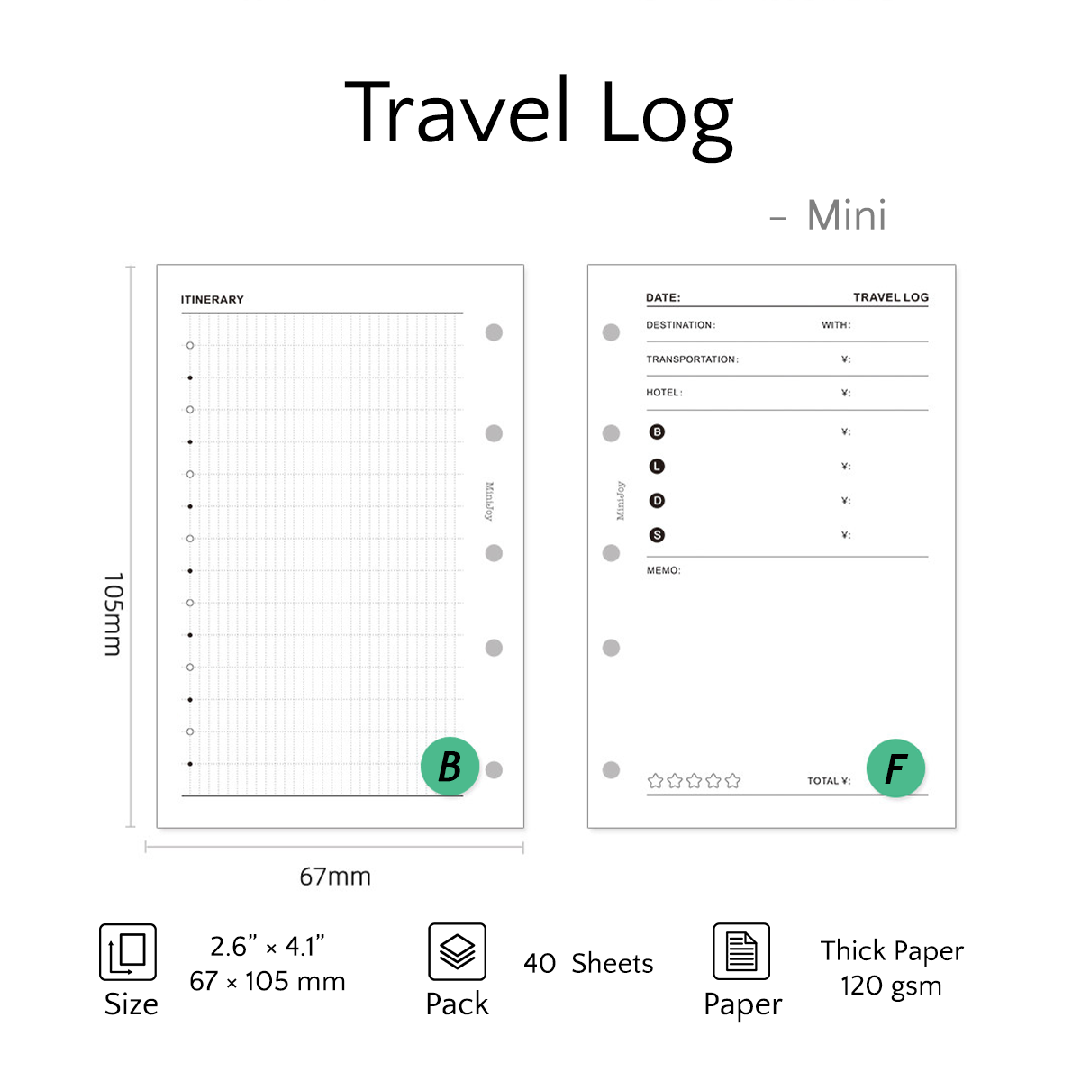 Mini Refills | Logs & Trackers