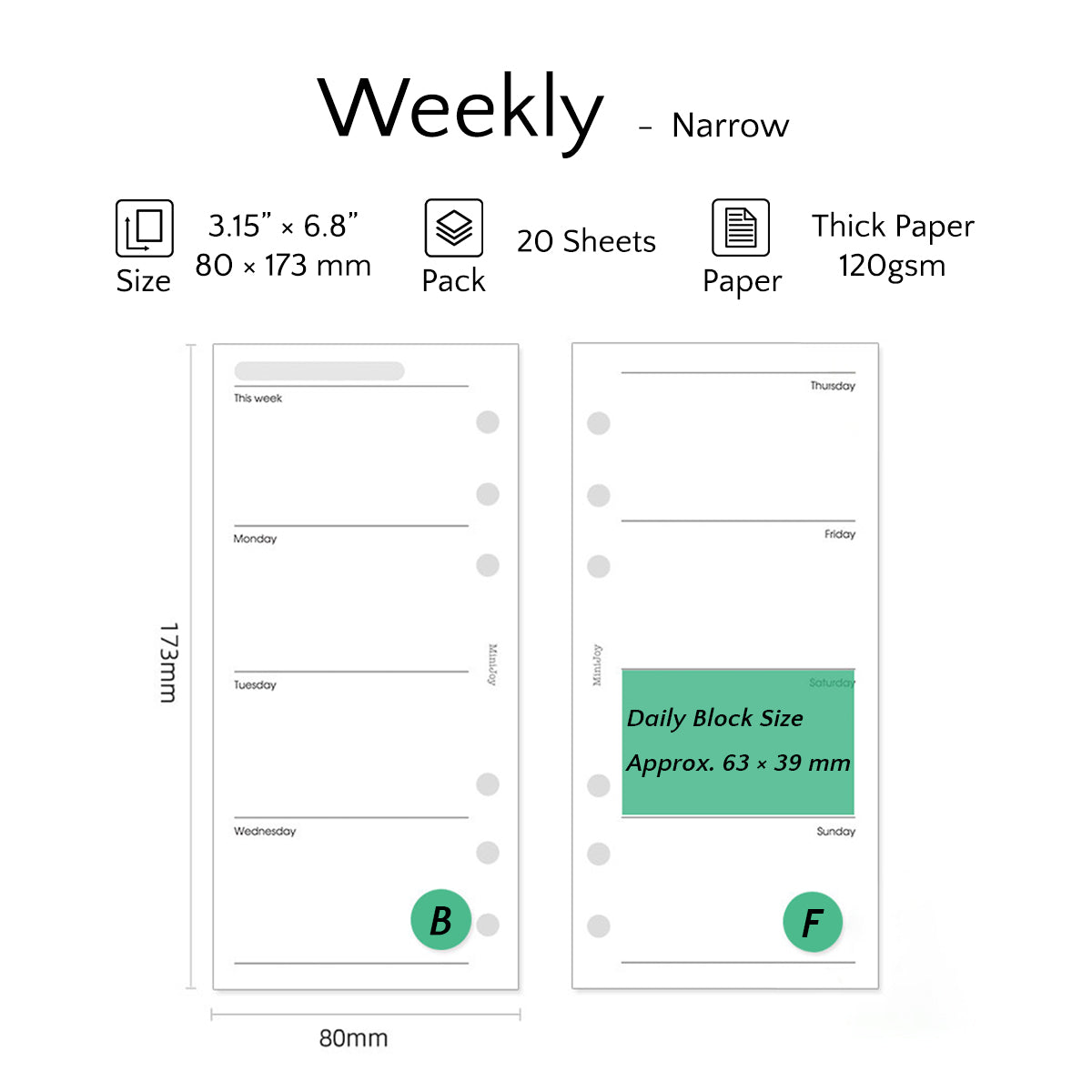Narrow Refills | Thick