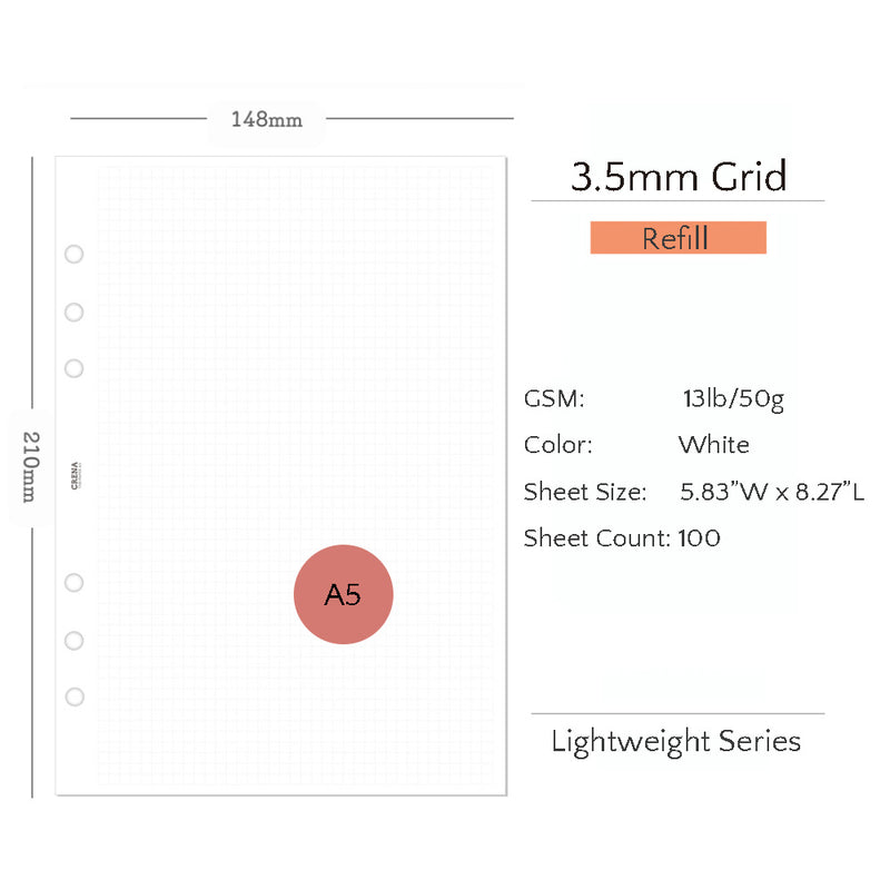A5 Refills | Lightweight