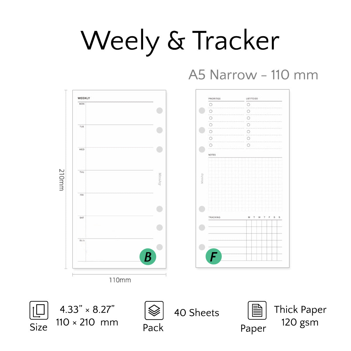 A5 Narrow Refill | Thick