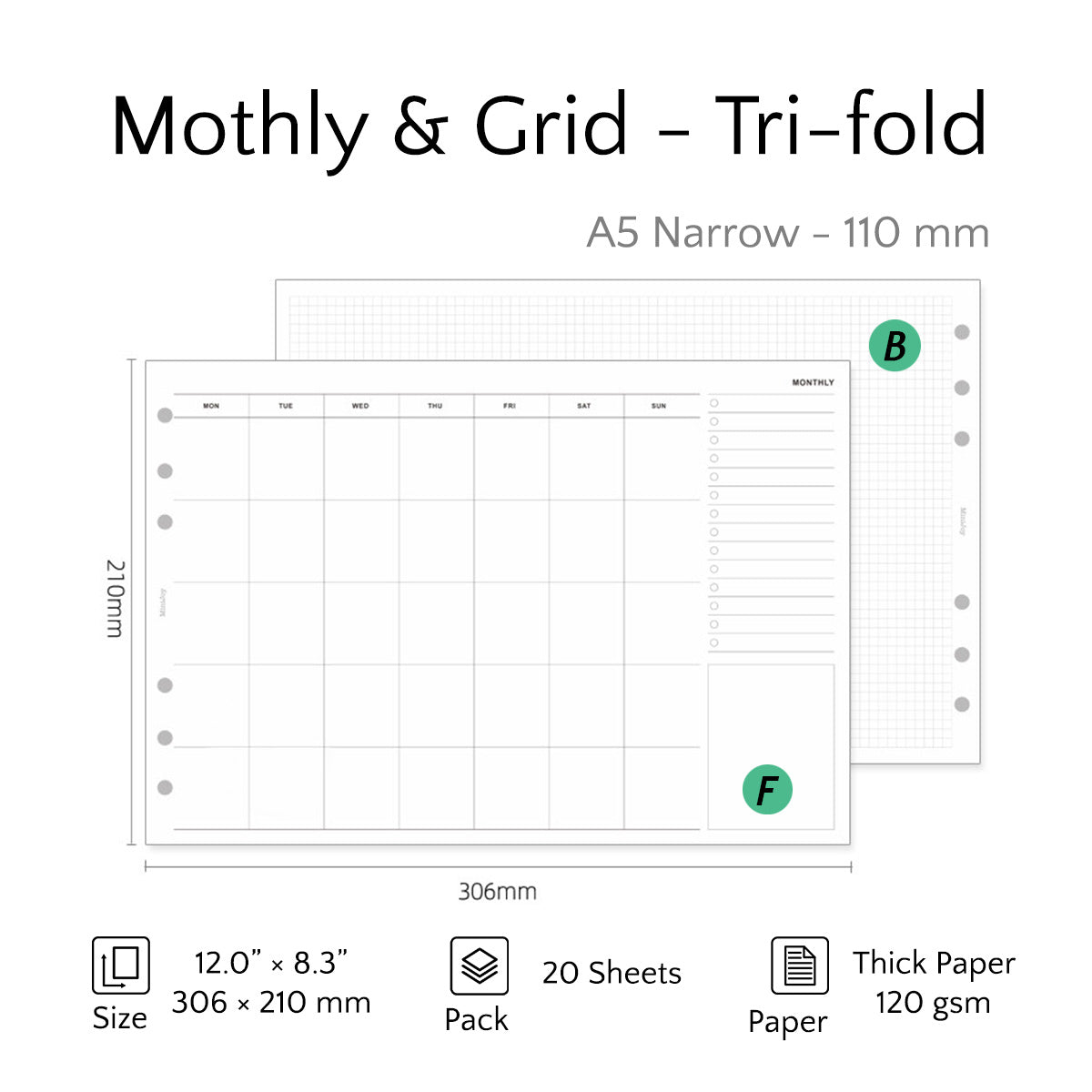 A5 Narrow Refill | Thick