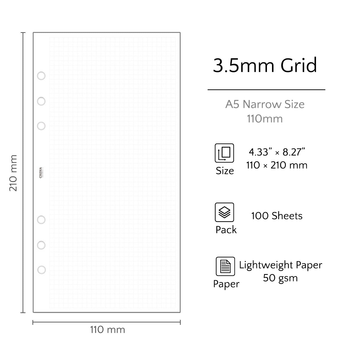 A5 Narrow Refills | Lightweight