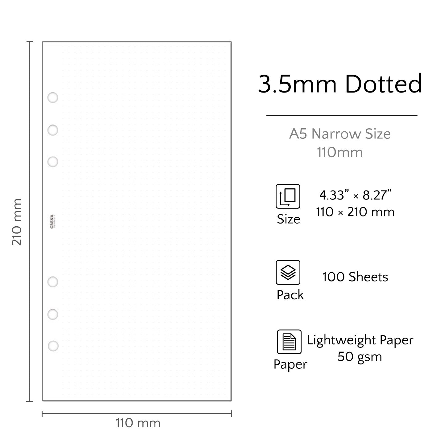 A5 Narrow Refills | Lightweight