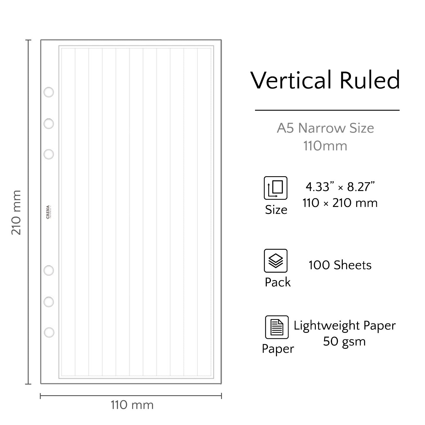 A5 Narrow Refills | Lightweight
