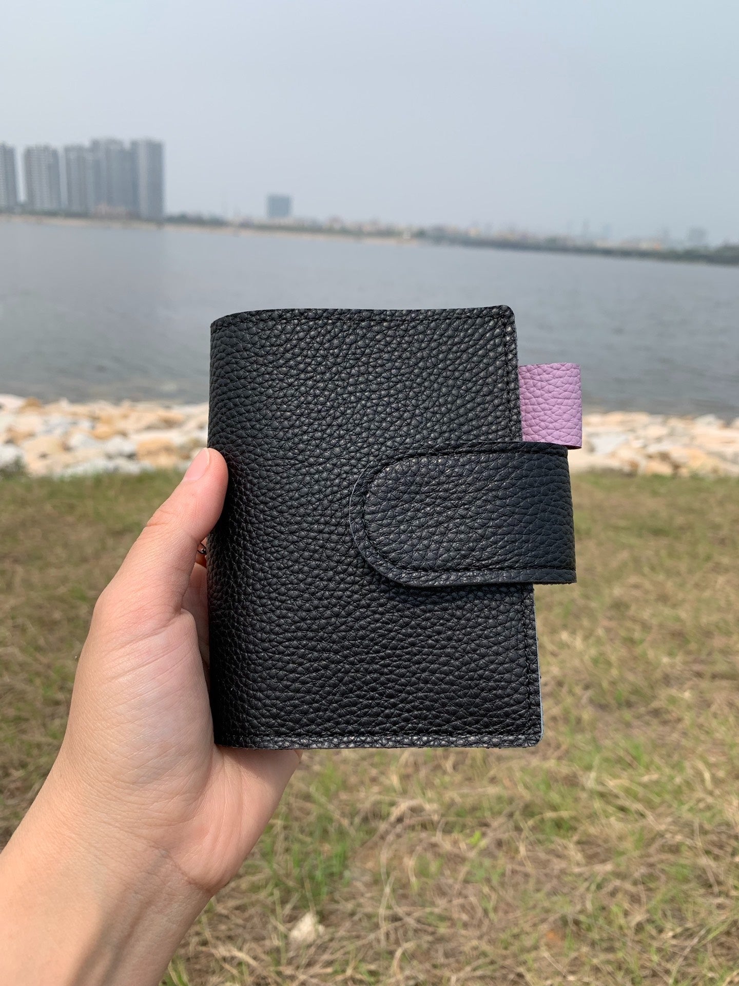 Leather Journal Planner Cover | Mini/A8 | Black&Purple