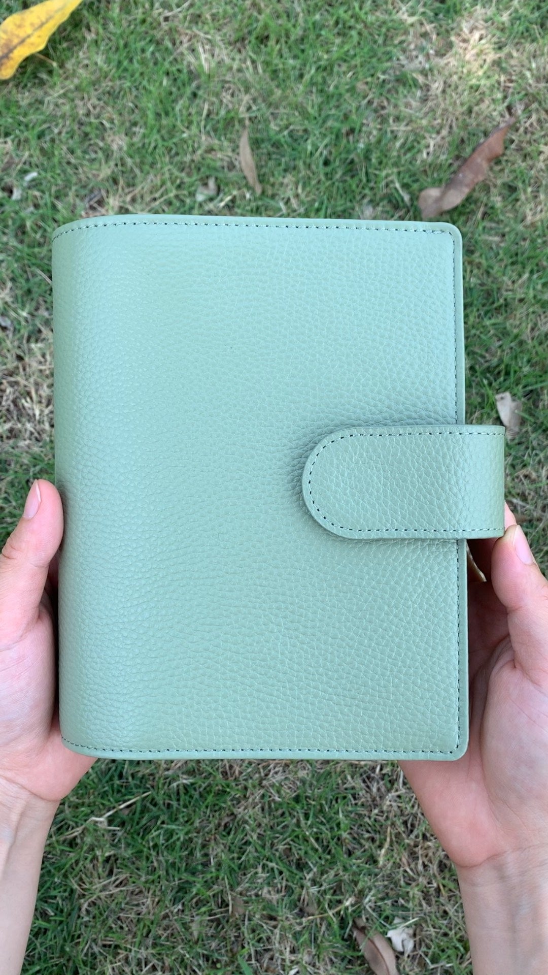 Leather Journal Planner Cover | Personal/A6 | Mint green&White