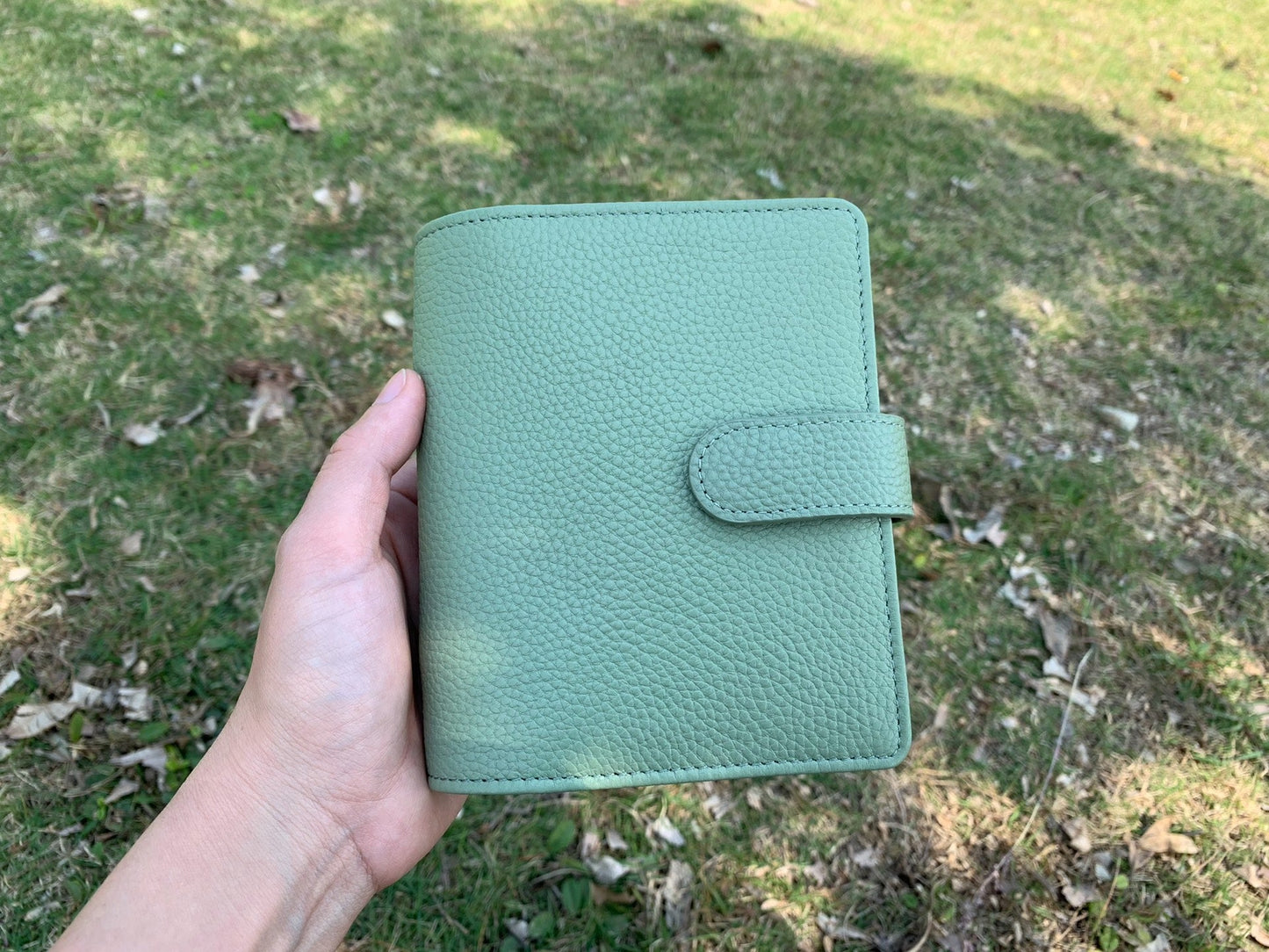 Leather Journal Planner Cover | Pocket/A7 | Light green