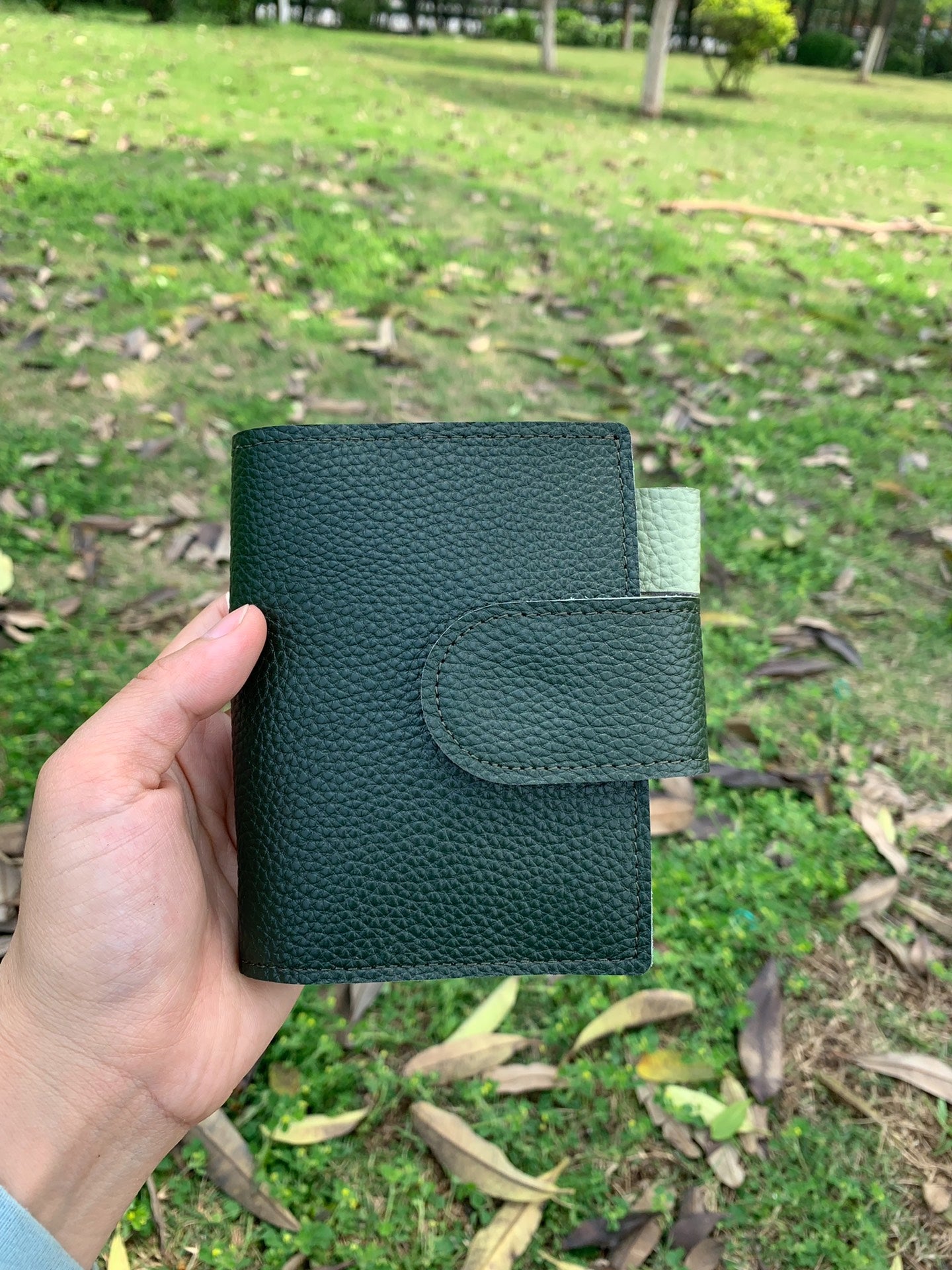 Leather Journal Planner Cover | Mini/A8 | Green&Mint green