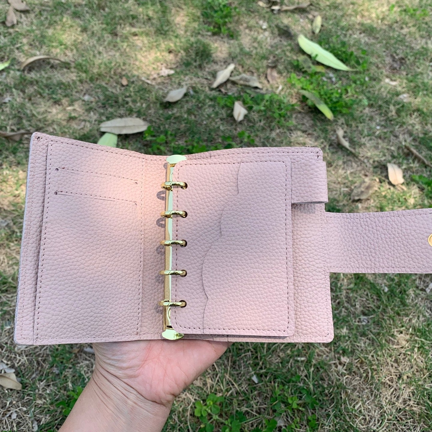 Leather Journal Planner Cover | Mini/A8 | Coffee color&Pink