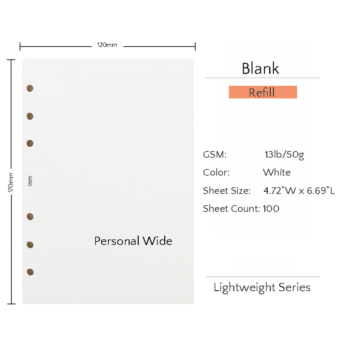 Personal Wide Refills | Lightweight