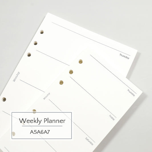 A5/A6/A7 Refills | Weekly Planner