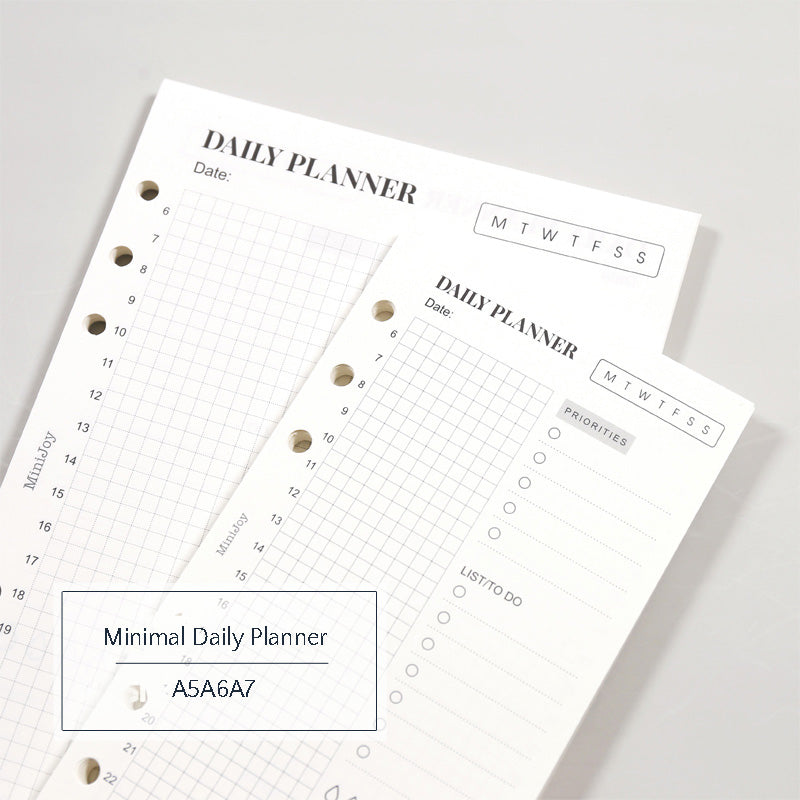 A5/A6/A7 Refills | Minimal Daily Planner