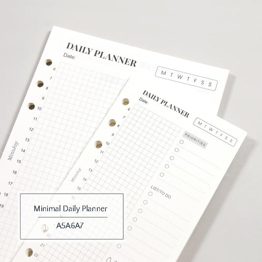 A5/A6/A7 Refills | Minimal Daily Planner