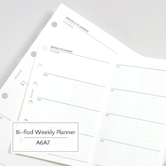 A6/A7 Refills | Bi-fold Weekly Planner