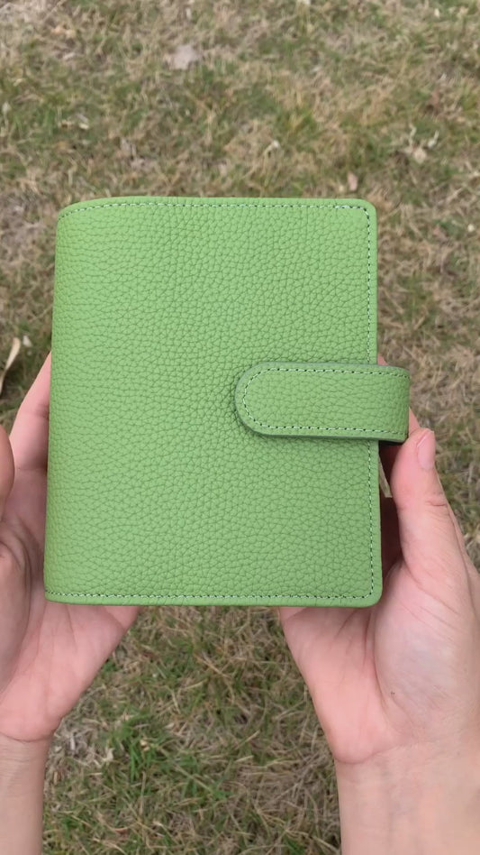 Leather Journal Planner Cover | Pocket/A7 | Avocado green&Brown