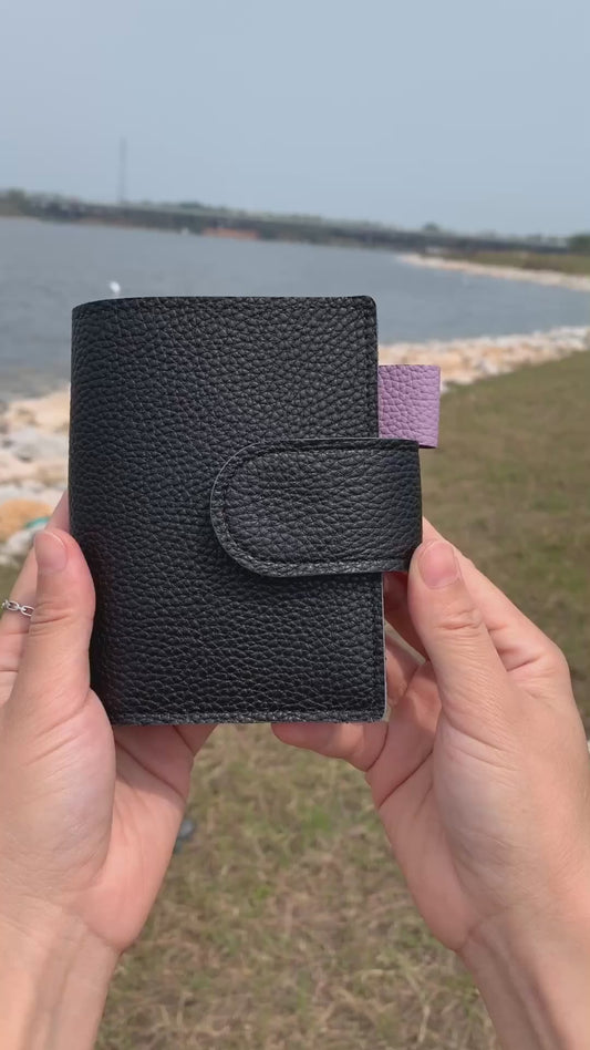 Leather Journal Planner Cover | Mini/A8 | Black&Purple