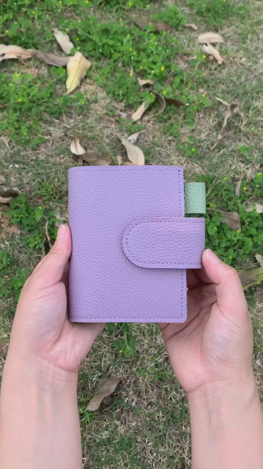 Leather Journal Planner Cover | Mini/A8 | Purple&Mint green