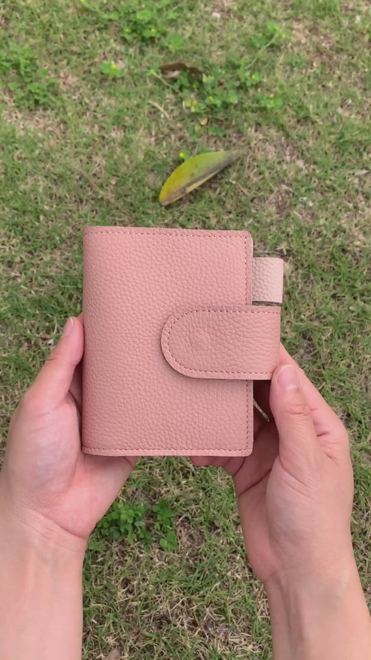 Leather Journal Planner Cover | Mini/A8 | Dusty pink&Pink