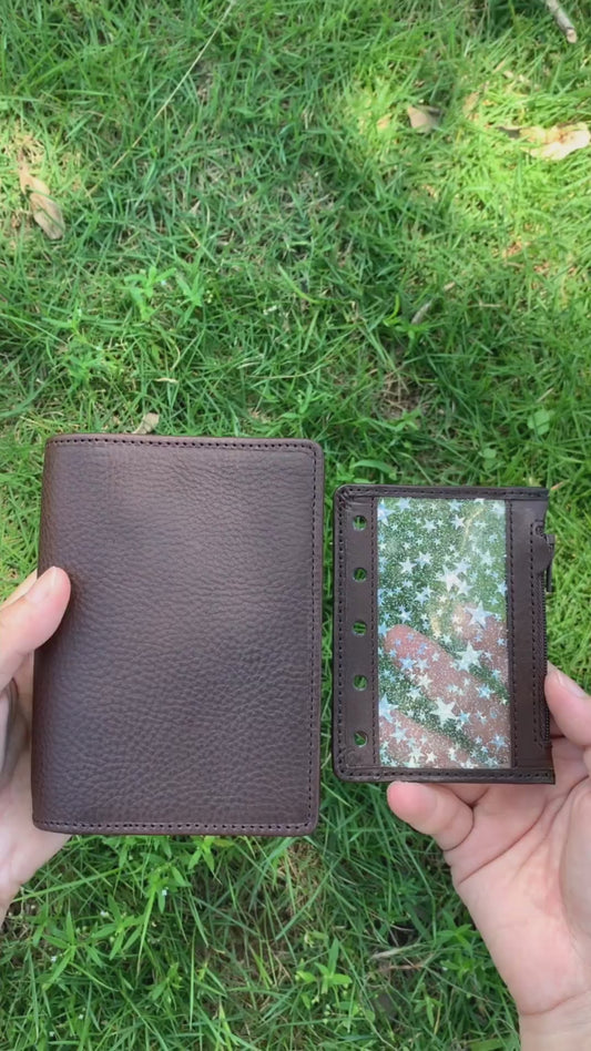 Leather Journal Planner Cover | Minerva Box | Mini/A8 | Deep coffee&Chai