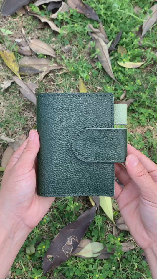 Leather Journal Planner Cover | Mini/A8 | Green&Mint green