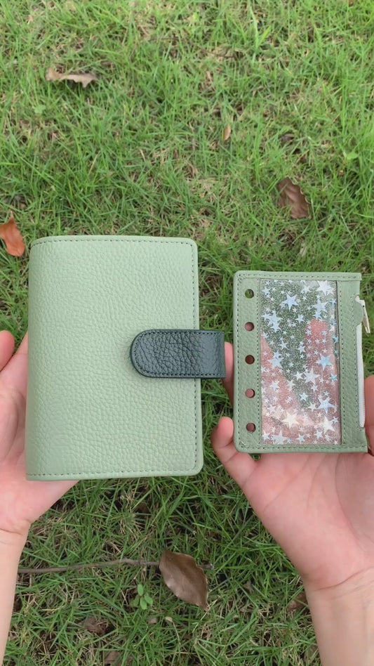 Leather Journal Planner Cover | Mini/A8 | Mint green