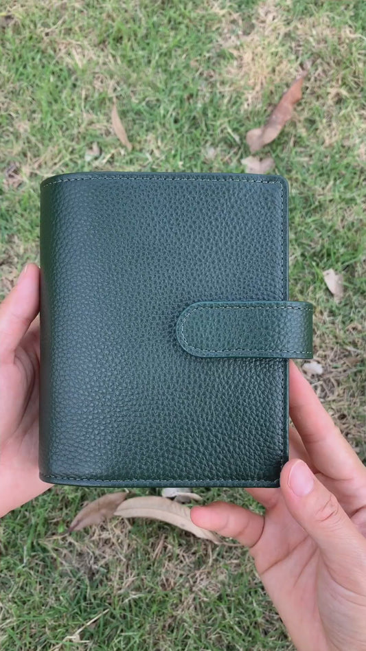 Leather Journal Planner Cover | Pocket/A7 | Green&Mint green