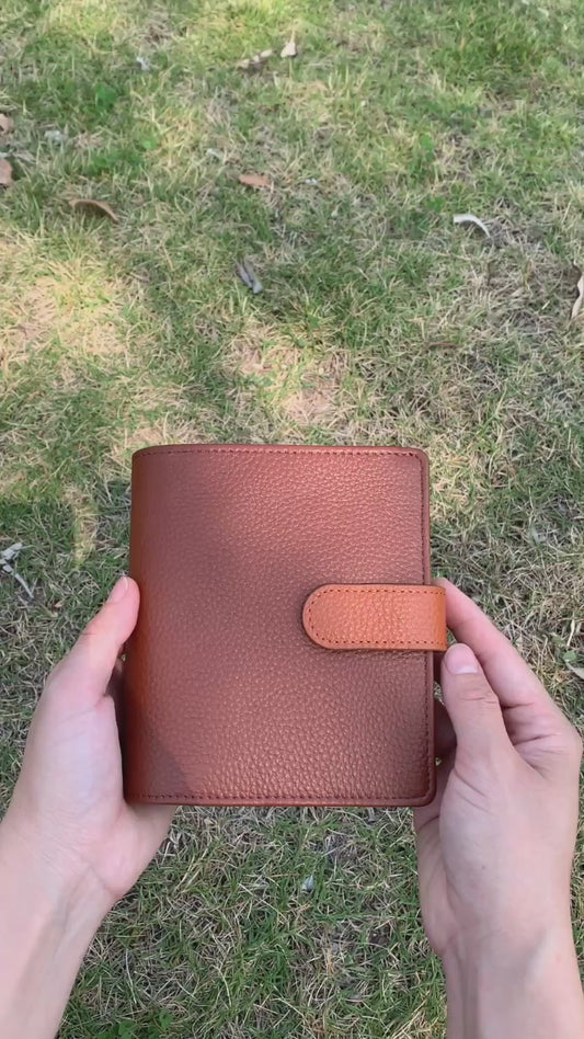 Leather Journal Planner Cover | Pocket/A7 | Caramel&Golden brown