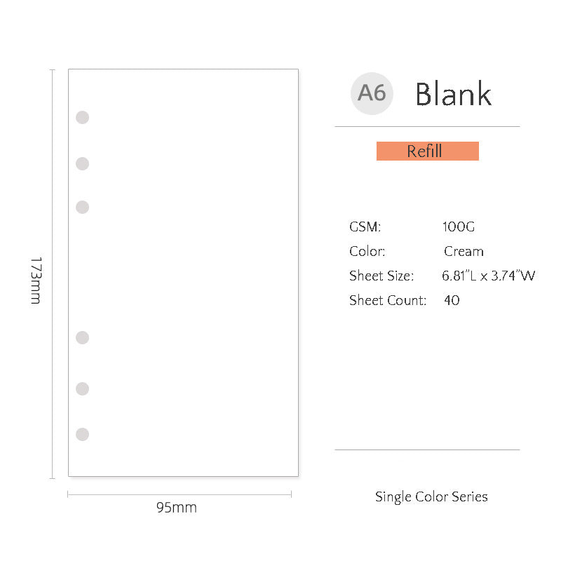 A5/A6/A7 Refills | Blank