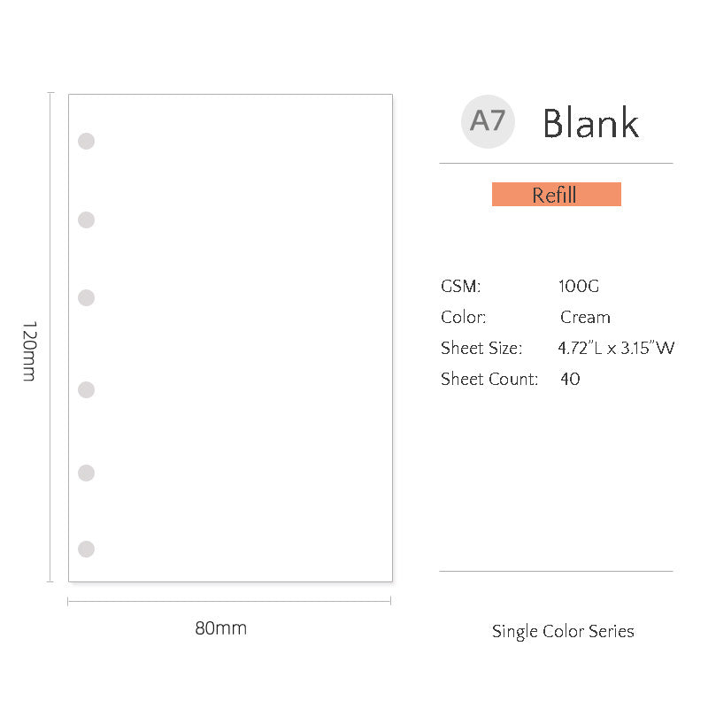 A5/A6/A7 Refills | Blank