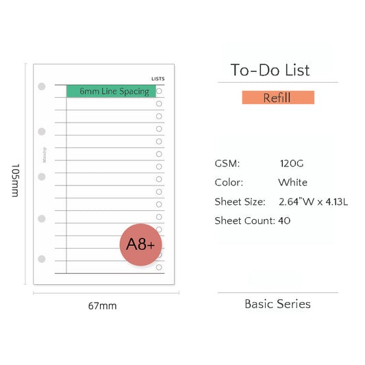 Mini/A8 Refills | List