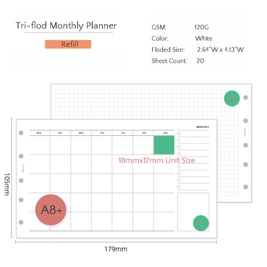 Mini/A8 Refills | Mouthly Planner