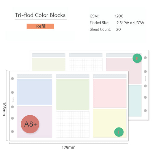 Mini/A8 Refills | Color Blocks