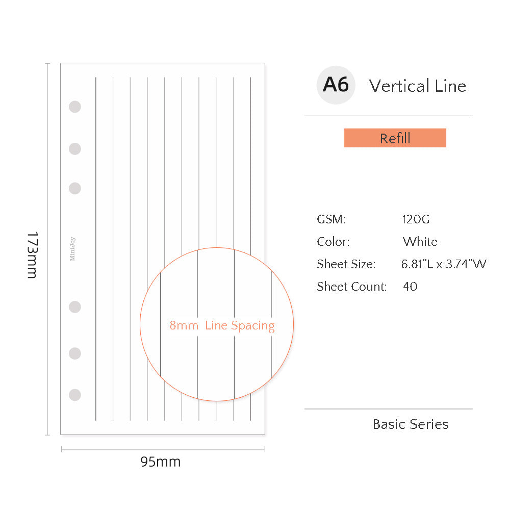 A6/A7 Refills | Vertiacal Line